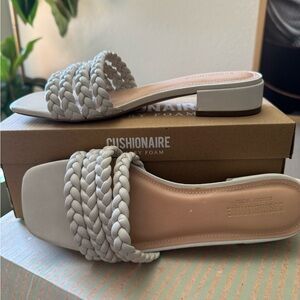 Cushionaire Women's Braided Slide Sandals - Cream